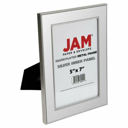 JAM Paper 2 Pack Silver Plated 5" x 7" Metal Picture Frames